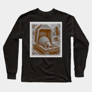 AI generated Pangolin in a wooden casket Long Sleeve T-Shirt